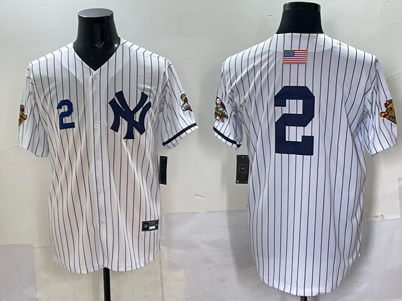Men New York Yankees #2 white MLB 2025 Nike jersey 003->new york yankees->MLB Jersey